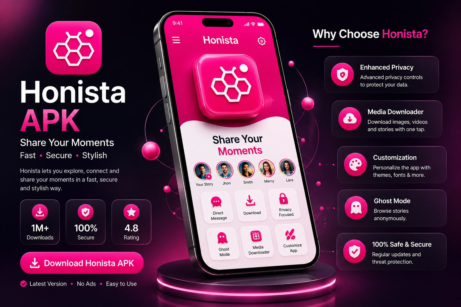 Honista APK app screens