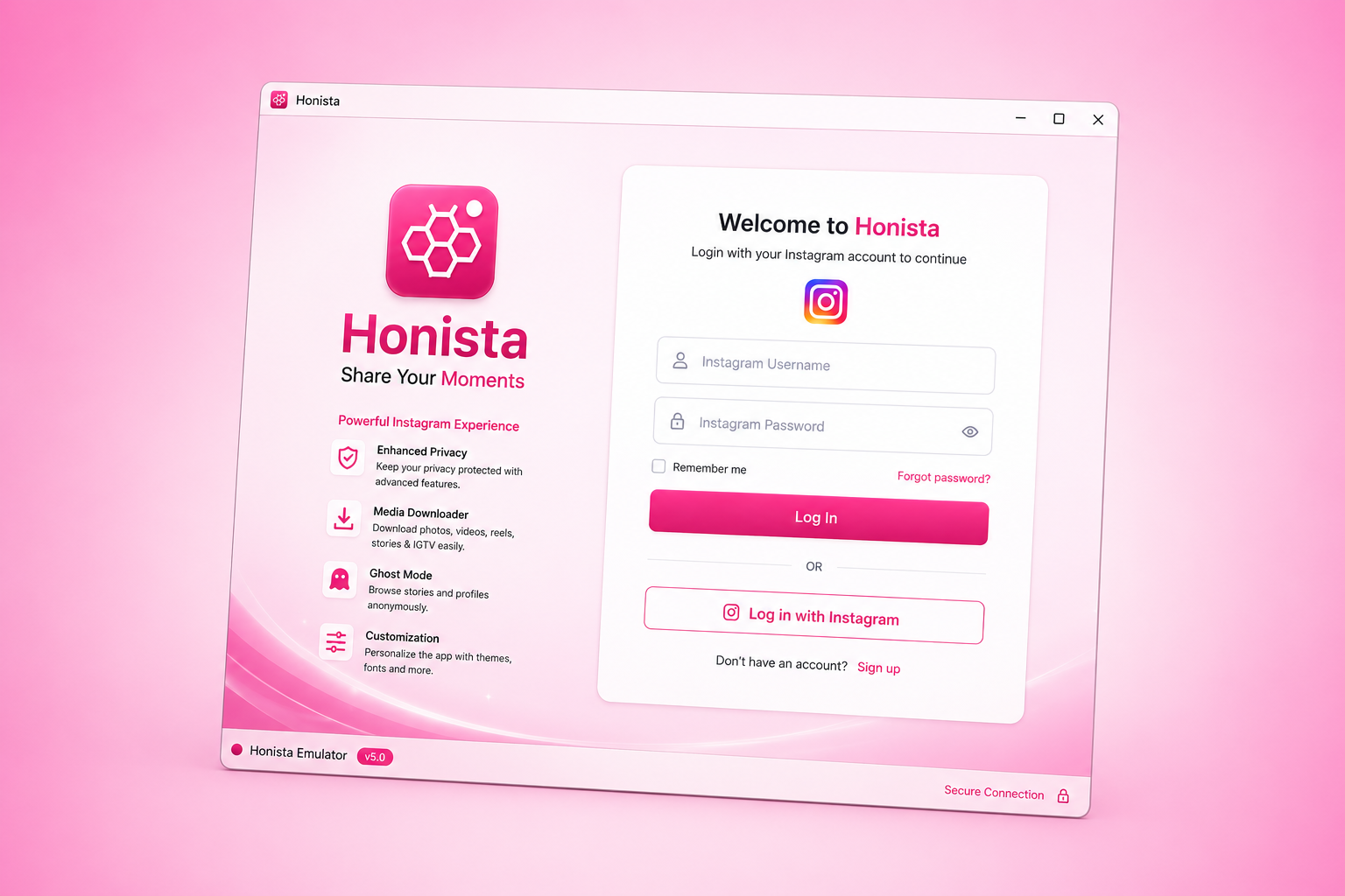 Honista running on PC Desktop